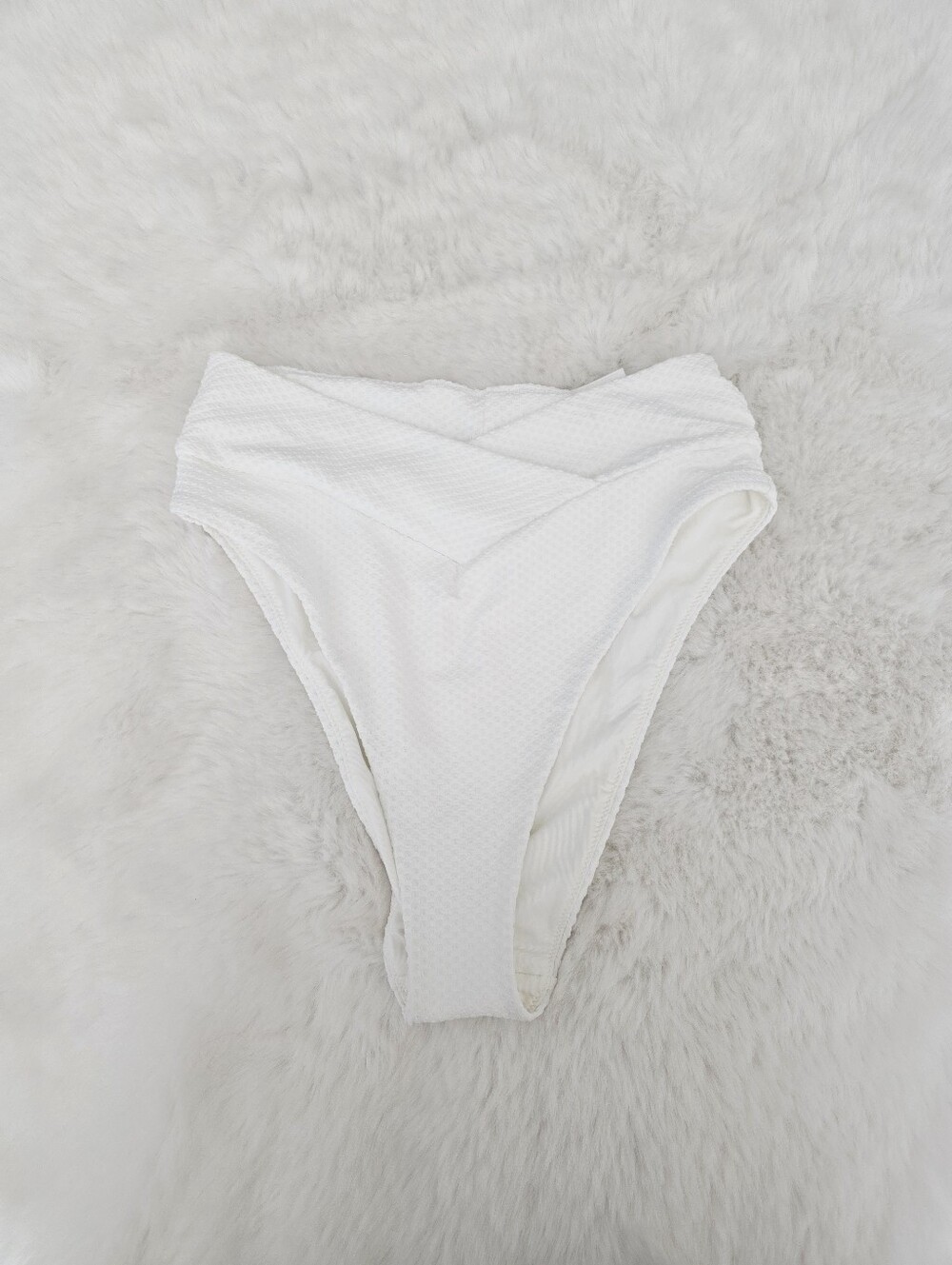 AERIE🛟 Jacquard Crossover High Cut Cheeky Bikini Bottom SIZE L - Picture 6 of 8